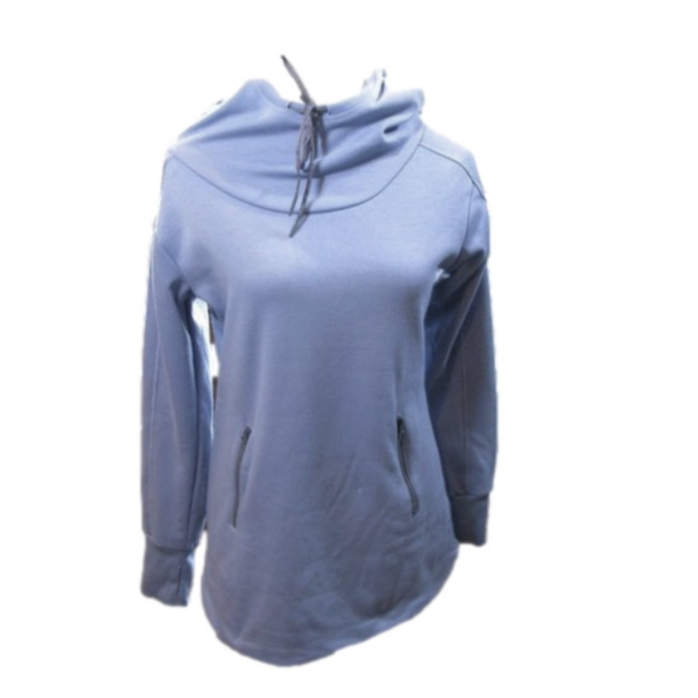 MTA Sport Blue High Neck Hooded Sweatshirt Size Small